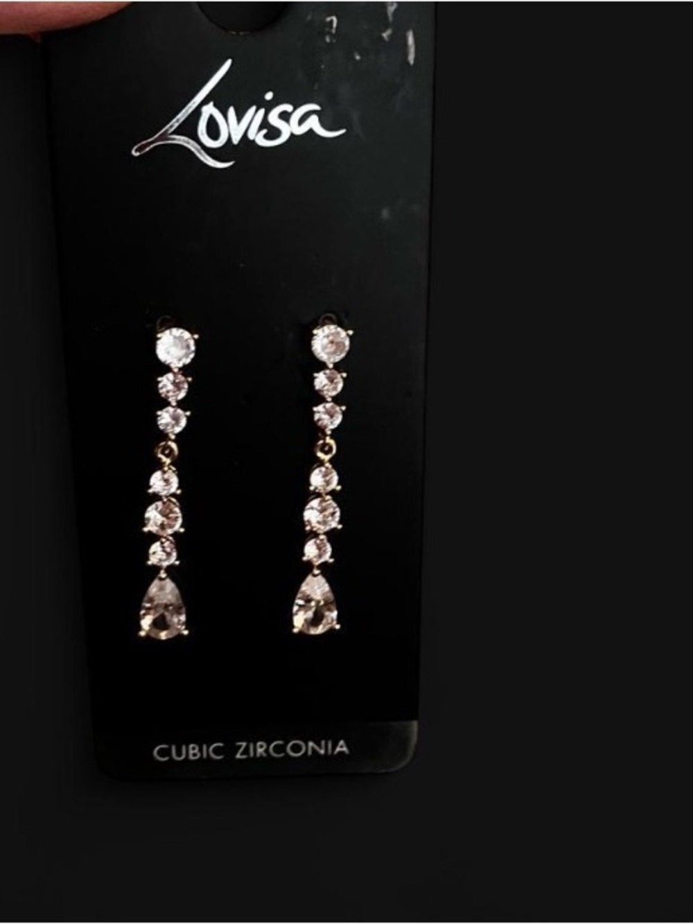 Wedding Guest/Lovisa Rose Gold Linear Drop Earrings with Light Pink Stones